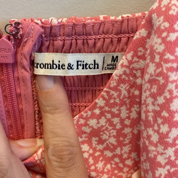 Abercrombie & Fitch Pink Dainty Floral Corset Midi Dress - Picture 4 of 7
